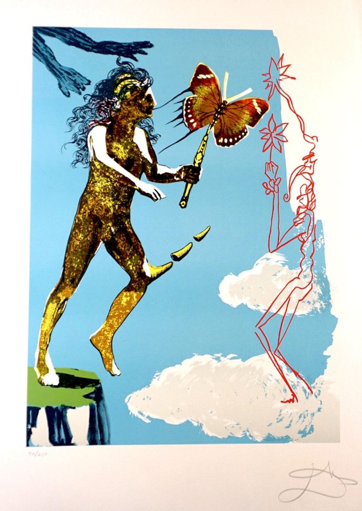 Lithograph Dali - Magic Butterfly & The Dream Release of The Psychic Spirit