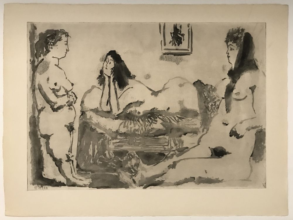 Aquatint Picasso - Maison Close: Attente I