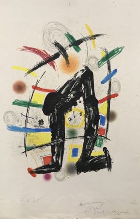 Lithograph Miró - Malabarista