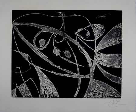 Etching Miró - Mallorca - Negro y blanco IX, 1973 - Hand-signed