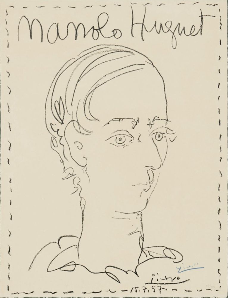 Lithograph Picasso - Manolo Huguet