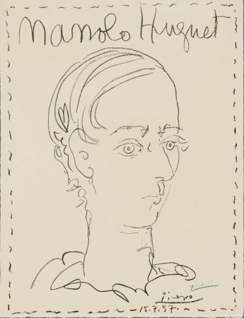 Lithograph Picasso - Manolo Huguet