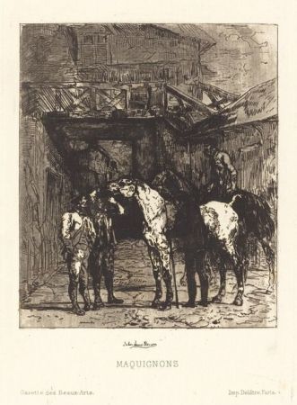 Etching And Aquatint Lewis-Brown - Maquignons / Horse Dealers
