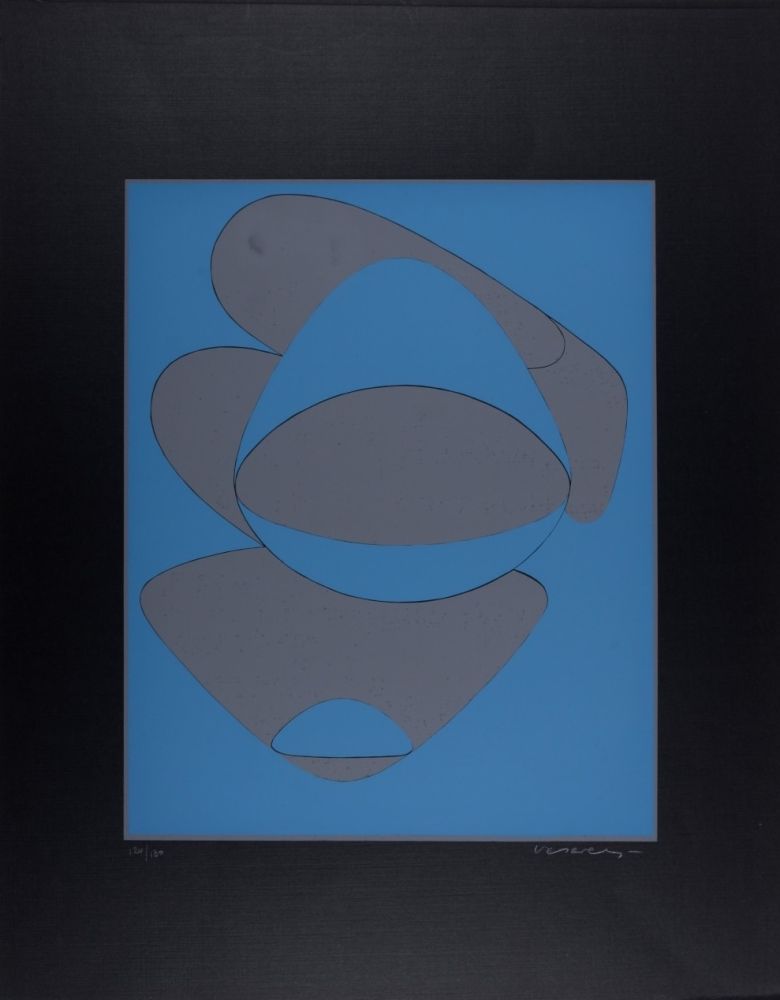 Screenprint Vasarely - Mar Caribe