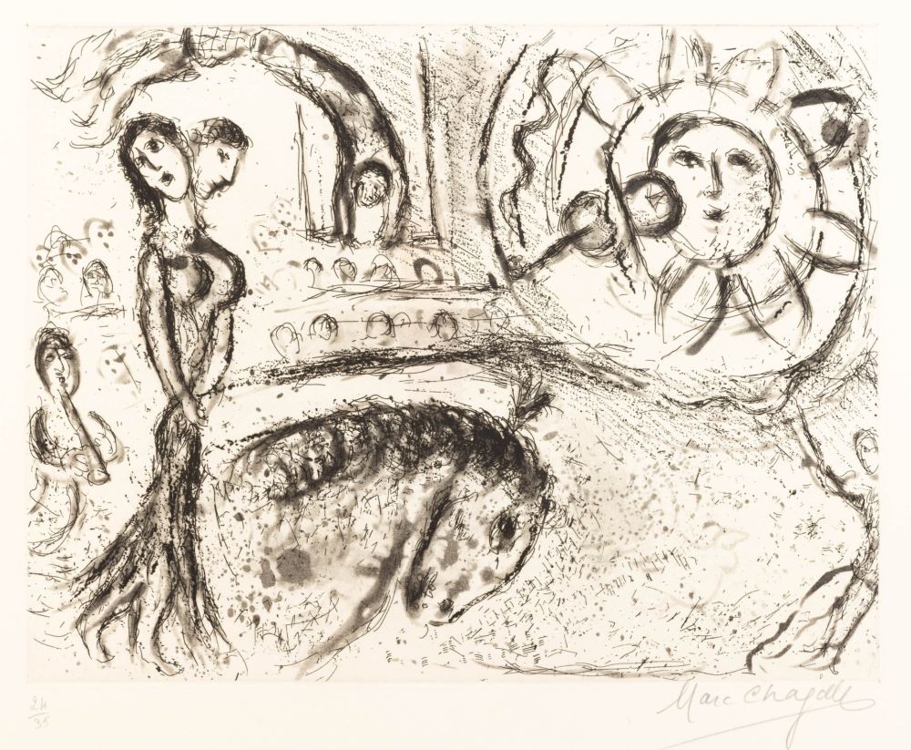 Etching Chagall - Marc Chagall (1887–1985) - Le Cirque fantastique - Etching on paper - 1967