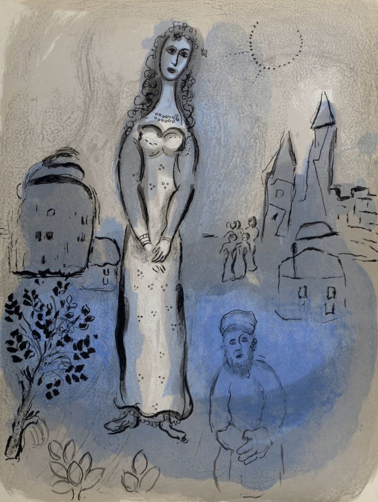 Lithograph Chagall - Marc Chagall : Esther, 1960