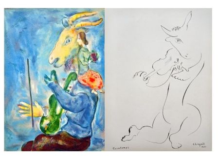 Lithograph Chagall - Marc Chagall, Spring, 1938, Original Lithograph and Stencil on Paper 