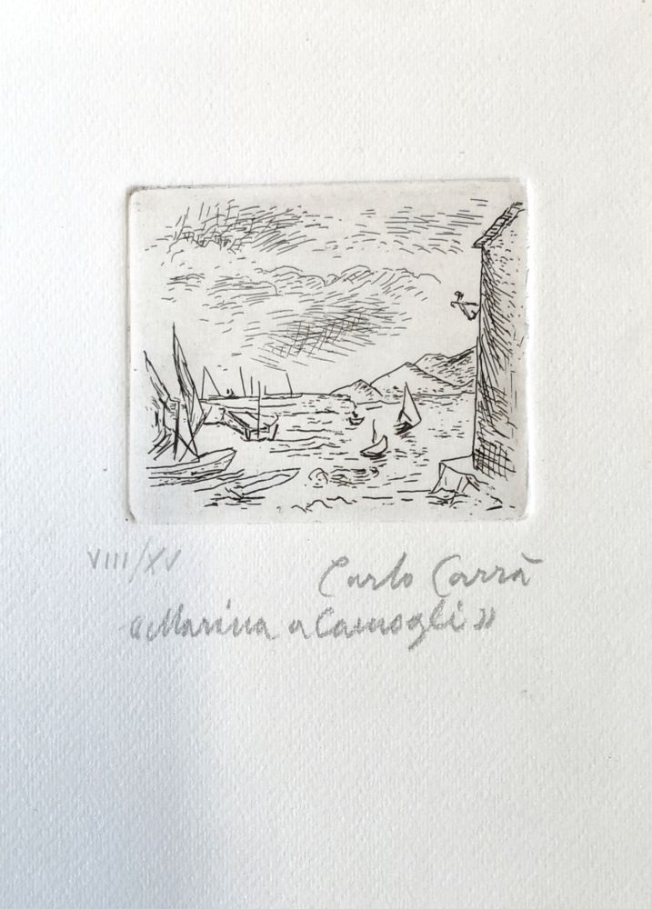 Engraving Carra - Marina a Camogli