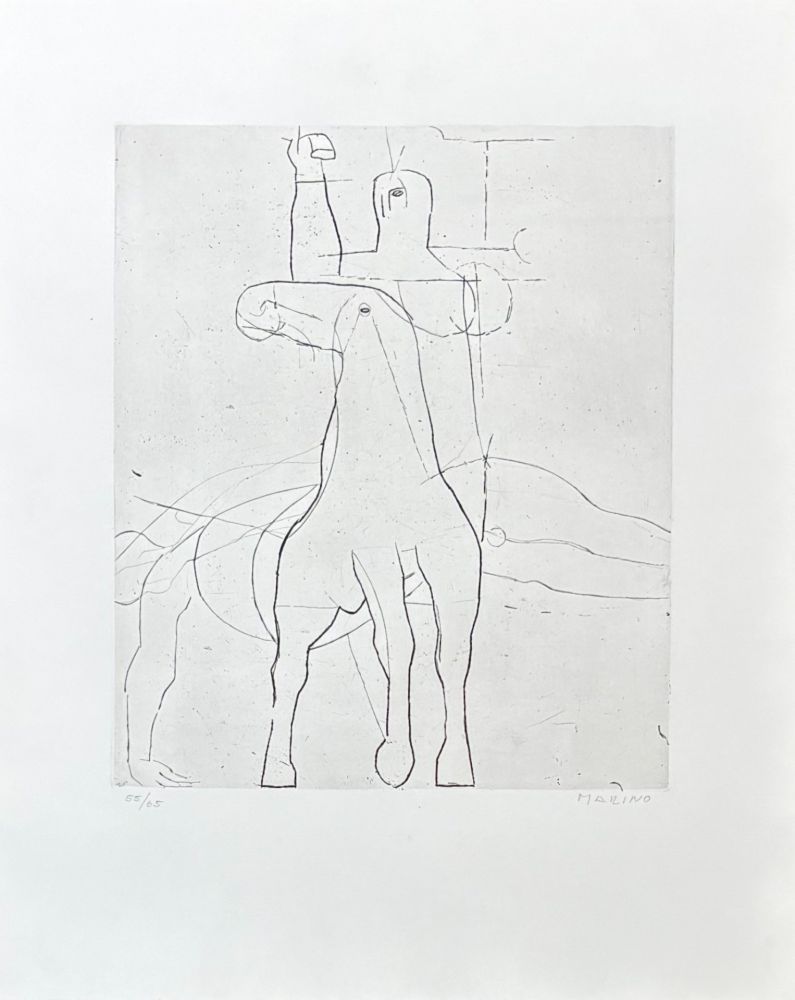 Etching Marini - Marino Marini (1901-1980) - Giocoliere - etching on paper - 1950