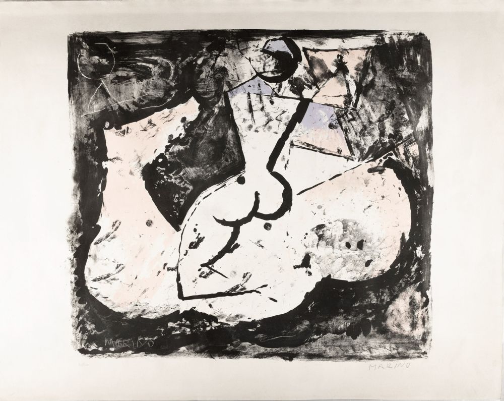 Lithograph Marini - Marino Marini (1901–1980) - Cavallo e cavaliere - lithograph on paper - 1965
