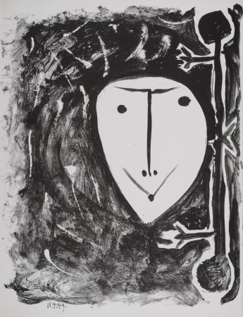 Lithograph Picasso - Masque de Cendre #4, 1949
