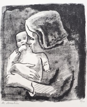 Lithograph Asselin - Maternité