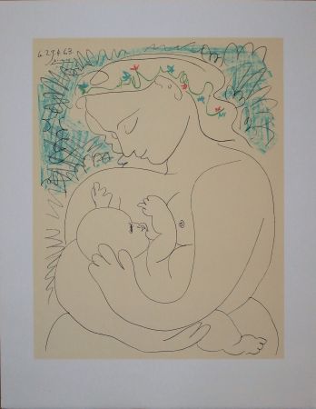 Lithograph Picasso - Maternité