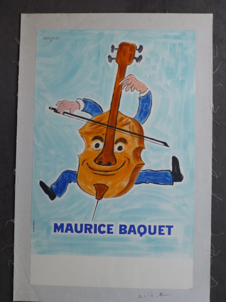Poster Savignac - Maurice Baquet violonceliste 