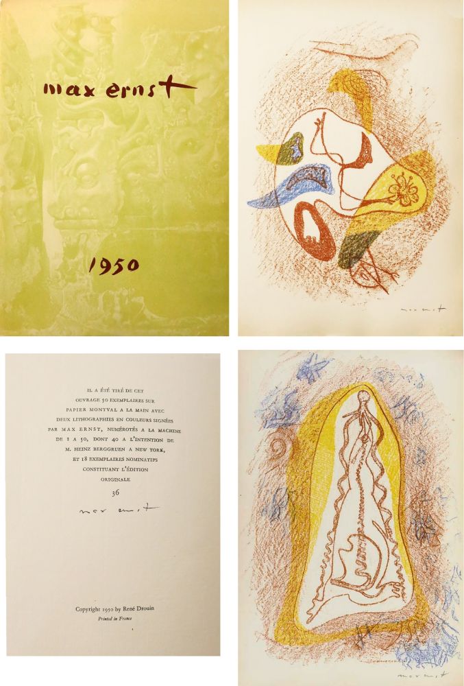 Illustrated Book Ernst - MAX ERNST. Par Joe Bousquet, Michel Tapié. Galerie René Drouin 1950