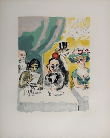 Lithograph Van Dongen - Max invité par Manolo ou le griveleur malgré lui, 1949