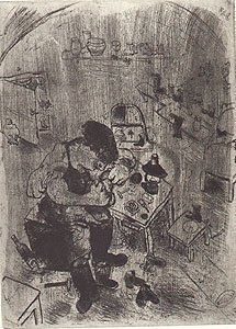 Engraving Chagall - Maxime Teliatnikov, Savetier