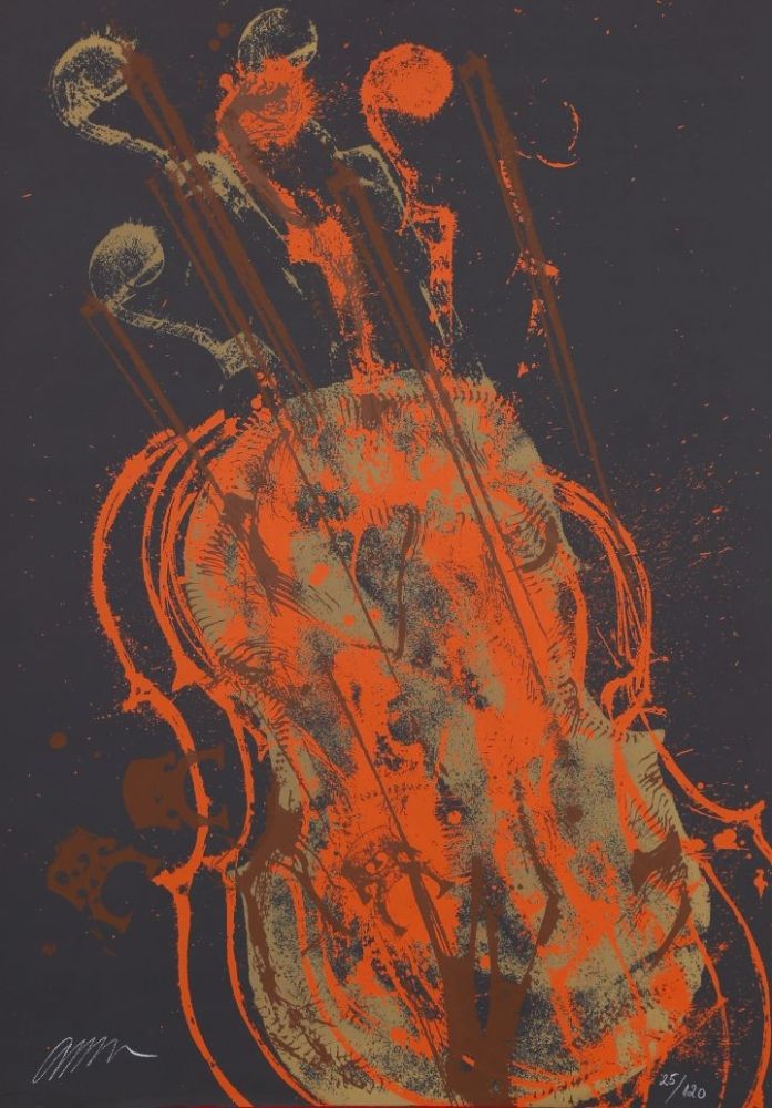 Lithograph Arman - Melody for strings