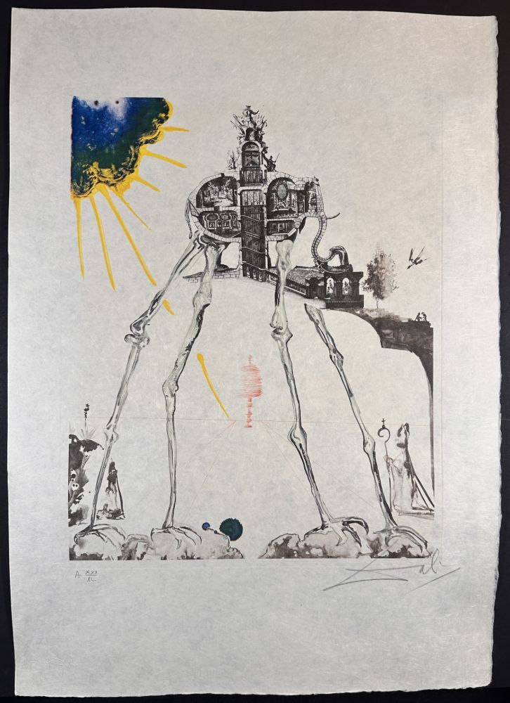 Etching Dali - Memories of Surrealism Space Elephant