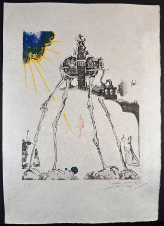 Etching Dali - Memories of Surrealism Space Elephant