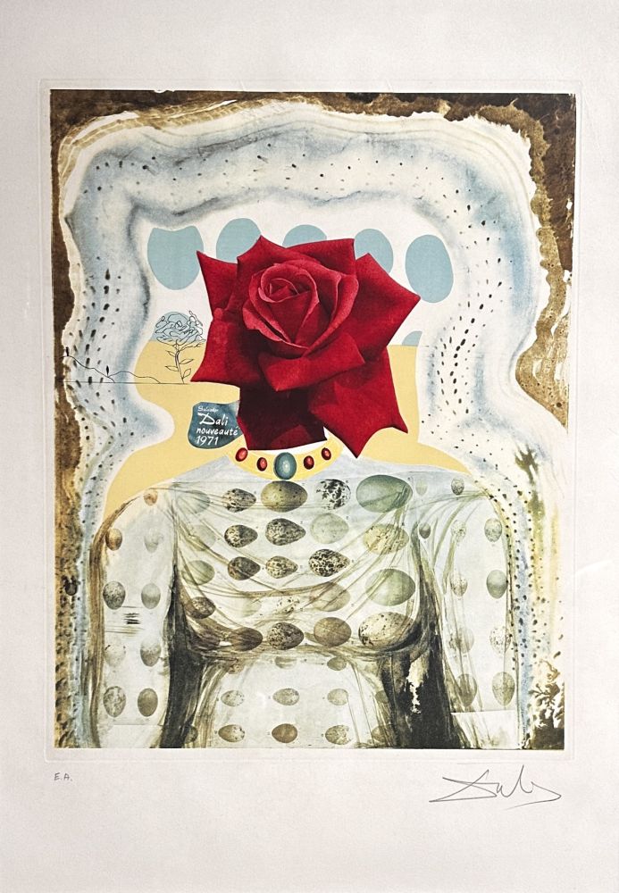 Etching Dali - Memories of Surrealism Surrealist Flower Girl