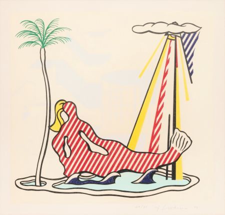 Lithograph Lichtenstein - Mermaid