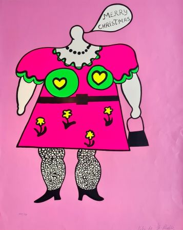 Screenprint De Saint Phalle - Merry Christmas 