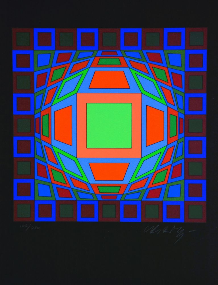 Screenprint Vasarely - Microcosmos 