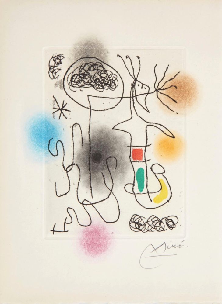 Aquatint Miró - Midi Le Trèfle Blanc