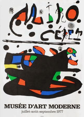 Poster Miró - MIRO - CÉRET. Musée d'Art Moderne 1977. Affiche originale.