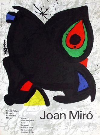 Poster Miró - MIRO GRAND PALAIS 1974. Affiche originale en lithographie.
