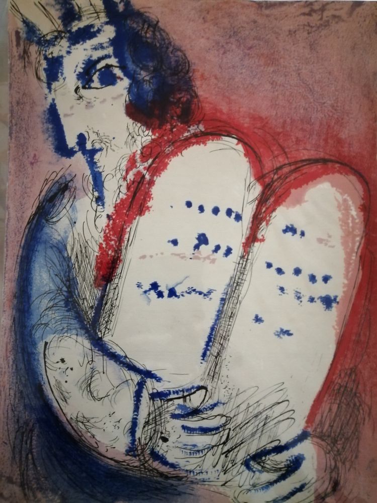 Lithograph Chagall - Moise