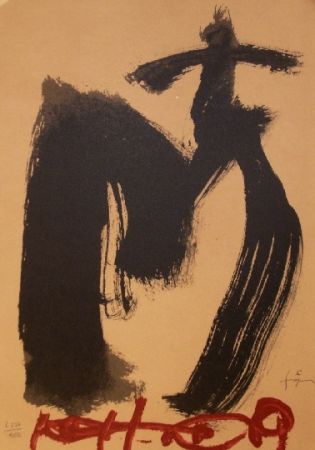 Lithograph Tàpies - M.ojos y cruz