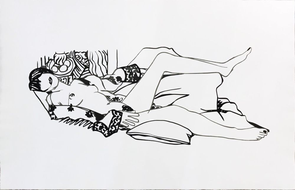 Aquatint Wesselmann - Monica Nude with Purple Robe