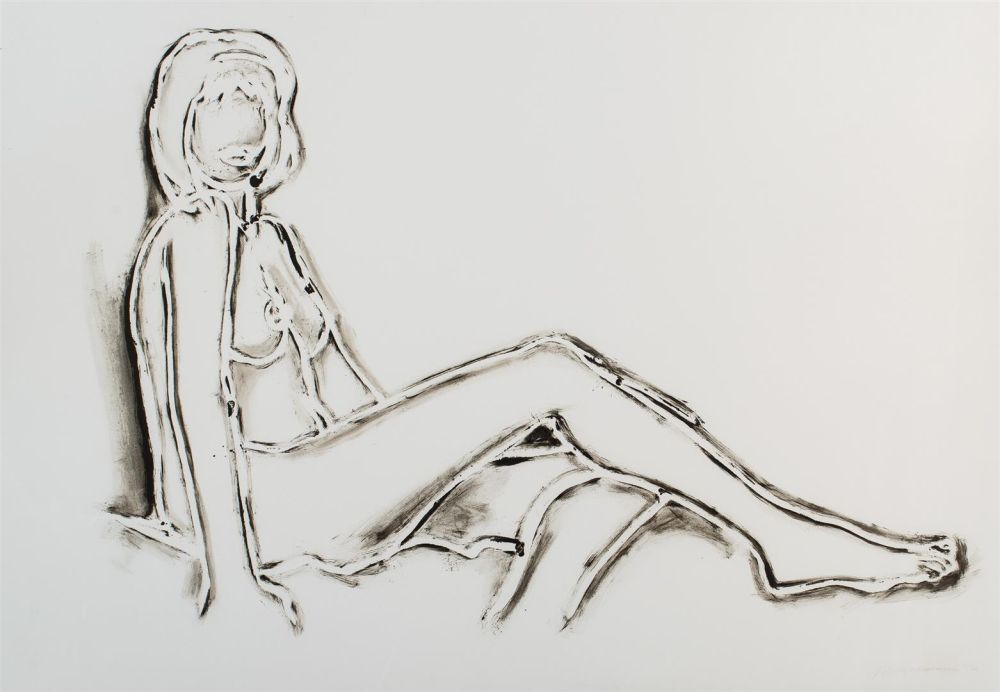 Lithograph Wesselmann - Monica reclining towards right