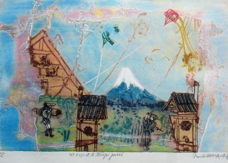 Etching Hasegawa - Mont Fujoi et le temps passé 