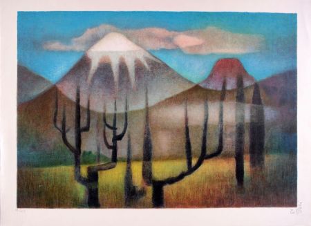 Lithograph Toffoli - Montagnes mexicaines