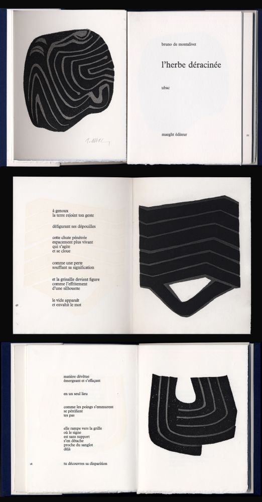 Illustrated Book Ubac - Montalivet. L'HERBE DÉRACINÉE. Gravures de Raoul Ubac (1975)