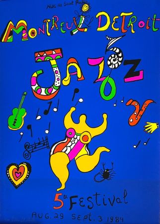Screenprint De Saint Phalle - Montreux Detroit Jazz 5th Festival (Nana jaune) 