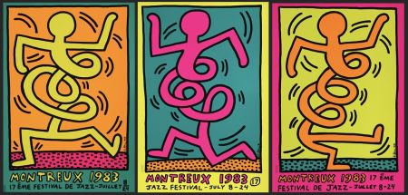 Screenprint Haring - Montreux Jazz Festival (3 Silkscreen Posters)