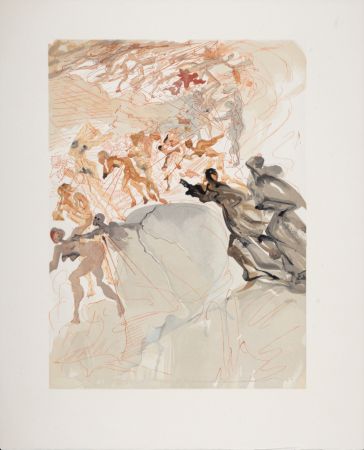 Woodcut Dali - Montée à la septième corniche : La Luxure, 1963
