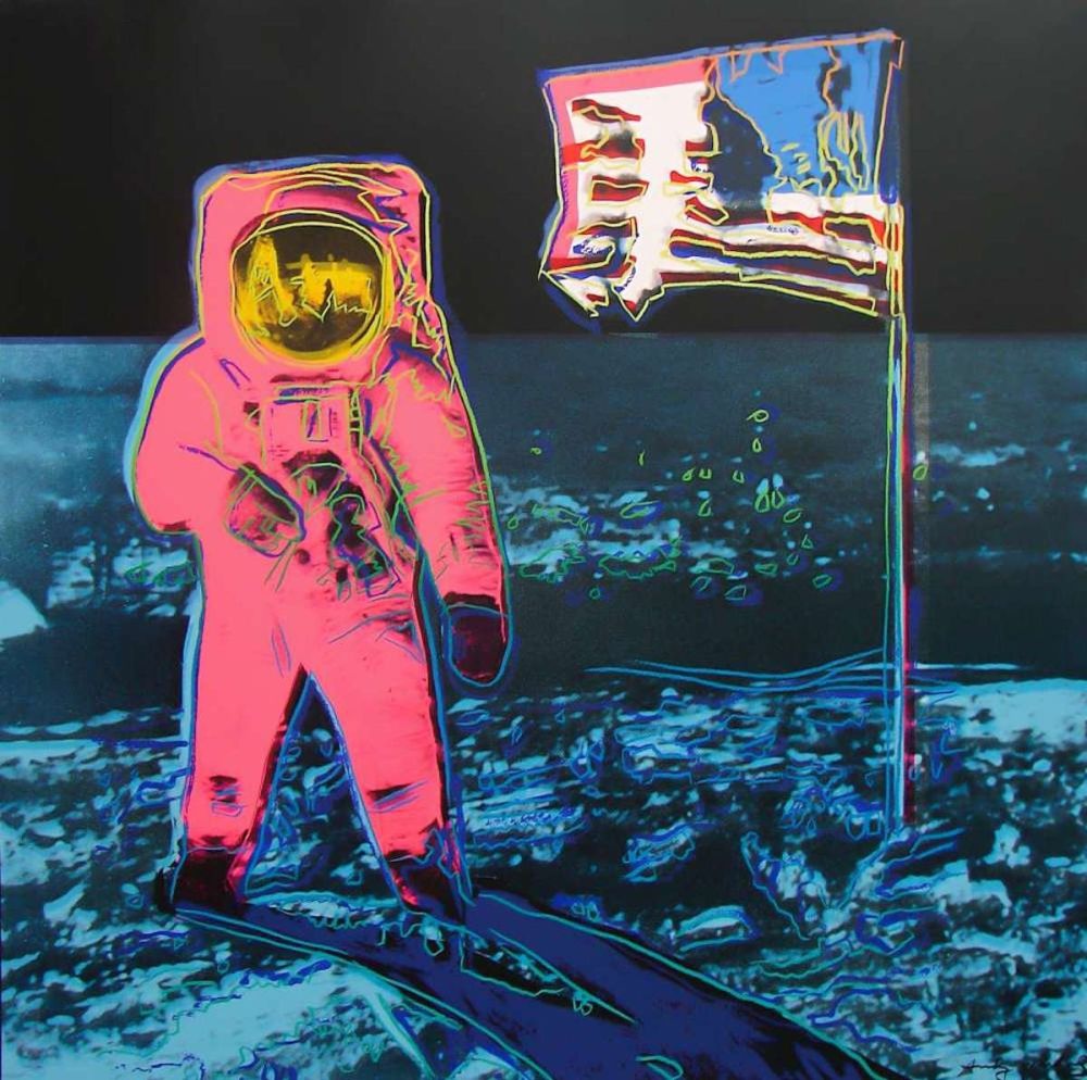 Screenprint Warhol - Moonwalk, Blue and Pink (FS II.405)