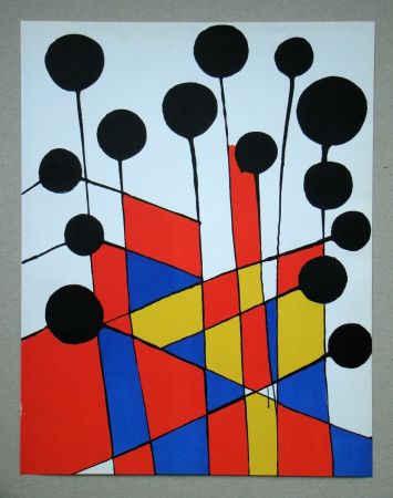 Lithograph Calder - Mosaique et ballons noirs