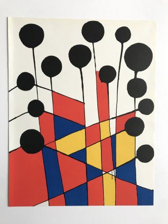 Lithograph Calder - Mosaïque et ballons noirs