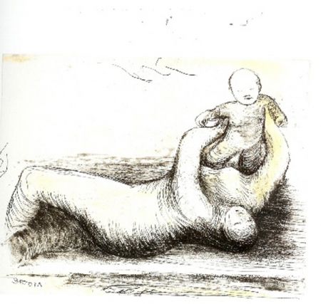 Etching And Aquatint Moore - Mothe & Child XII