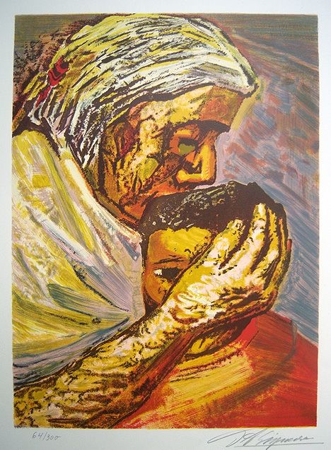 Lithograph Siqueiros - Mother and Child