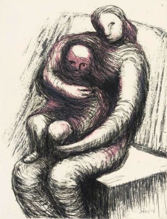 Etching And Aquatint Moore - Mother and Child XI