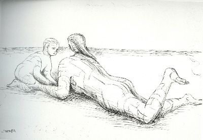 Etching And Aquatint Moore - Mother and Child XIX