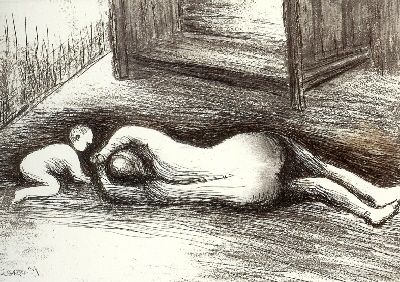 Etching And Aquatint Moore - Mother and Child XV