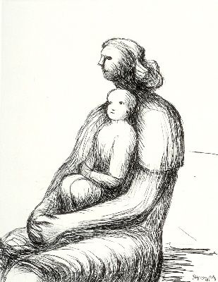 Etching Moore - Mother and Child XXVII
